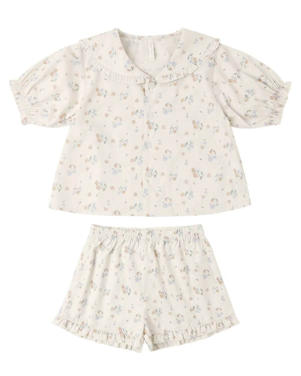 NEW RYLEE + CRU girl's delilah pajama set in pastel garden/natural